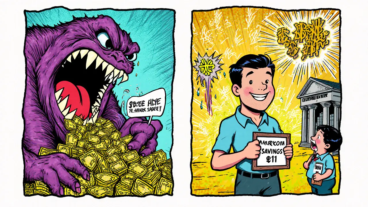 Два сценария: снижение платежа vs сокращение срока ипотеки, показаны как противоположные пути.