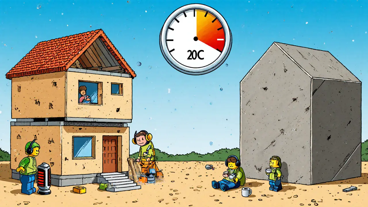 Строительная площадка: один дом собирают как конструктор, другой лепят как пластилин, с тепловыми и звуковыми эффектами.