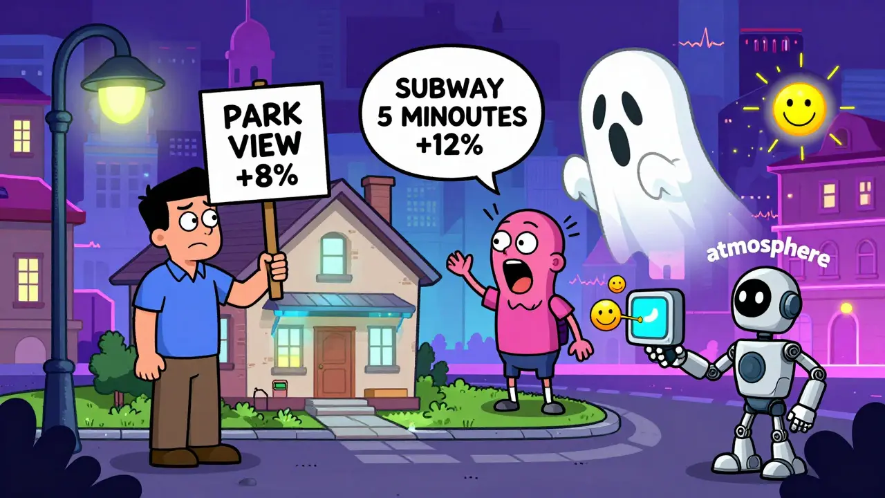 Два оценщика спорят о стоимости квартиры, пока призрак соседа шепчет тайны, а робот измеряет 'атмосферу'.